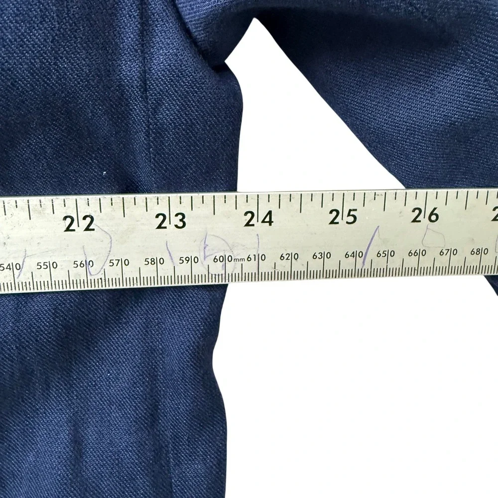 Vince Mens Navy Blue Linen Cotton Blend‎ 2-Button Blazer Jacket XL M1272-4150